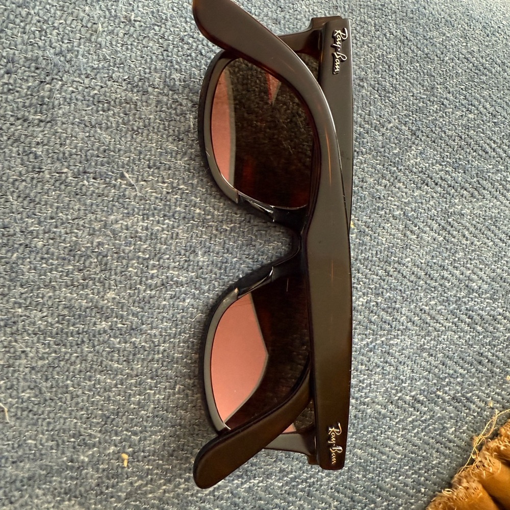 Ray-Ban Black Frame Sunglasses with Pink Mirrored Lenses - Picture 6 of 6